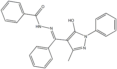 N'-[(1E)-(5-hydroxy-3-methyl-1-phenyl-1H-pyrazol-4-yl)(phenyl)methylene]benzohydrazide 结构式