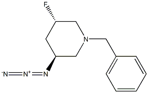 (3S,5S)-3-azido-1-benzyl-5-fluoropiperidine 结构式