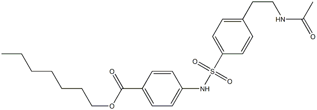 heptyl 4-(4-(2-acetamidoethyl)phenylsulfonamido)benzoate 结构式