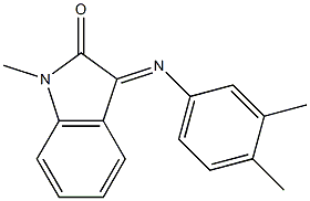 (E)-3-((3,4-dimethylphenyl)imino)-1-methylindolin-2-one 结构式