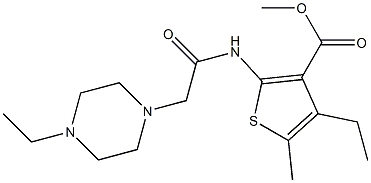 methyl 4-ethyl-2-(2-(4-ethylpiperazin-1-yl)acetamido)-5-methylthiophene-3-carboxylate 结构式