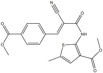 (E)-methyl 2-(2-cyano-3-(4-(methoxycarbonyl)phenyl)acrylamido)-5-methylthiophene-3-carboxylate 结构式