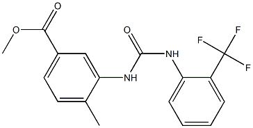 methyl 4-methyl-3-(3-(2-(trifluoromethyl)phenyl)ureido)benzoate 结构式