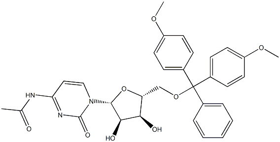 N4-乙酰基-5'-DMT-胞苷 结构式