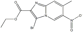 3-Bromo-7-methyl-6-nitro-imidazo[1,2-a]pyridine-2-carboxylic acid ethyl ester 结构式