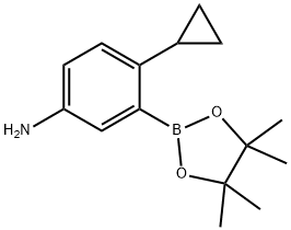 4-cyclopropyl-3-(4,4,5,5-tetramethyl-1,3,2-dioxaborolan-2-yl)aniline 结构式