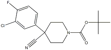 tert-butyl 4-(3-chloro-4-fluorophenyl)-4-cyanopiperidine-1-carboxylate 结构式