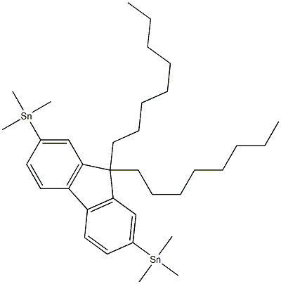 9,9-二辛基-2,7-二(三甲基锡)芴 结构式