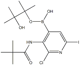 2-Chloro-6-iodo-3-pivalamidopyridine-4-boronic acid pinacol ester 结构式