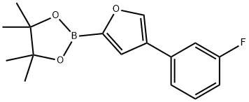 4-(3-Fluorophenyl)furan-2-boronic acid pinacol ester 结构式