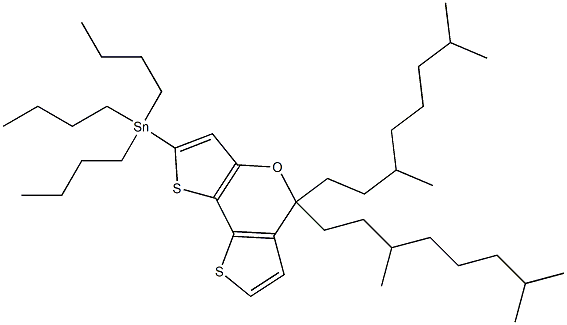 (5,5-双(3,7-二甲基辛基)-5H-二噻吩并[3,2-B:2',3'-D]吡喃-2-基)三丁基锡 结构式