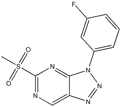 3-(3-fluorophenyl)-5-(methylsulfonyl)-3H-[1,2,3]triazolo[4,5-d]pyrimidine 结构式