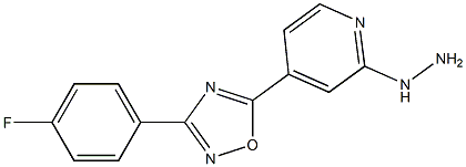 3-(4-fluorophenyl)-5-(2-hydrazinylpyridin-4-yl)-1,2,4-oxadiazole 结构式