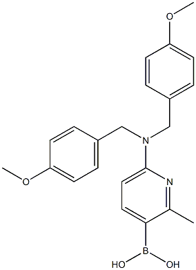 6-(bis(4-methoxybenzyl)amino)-2-methylpyridin-3-ylboronic acid 结构式