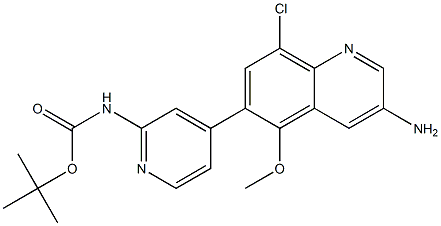 tert-butyl 4-(3-amino-8-chloro-5-methoxyquinolin-6-yl)pyridin-2-ylcarbamate 结构式