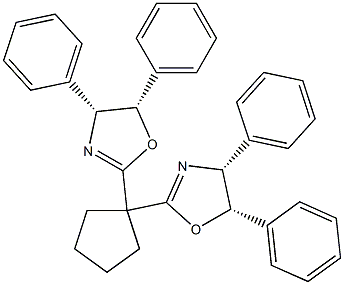 (4R,4'R,5S,5'S)-2,2'-环戊亚基双[4,5-二氢-4,5-二苯基噁唑] 结构式