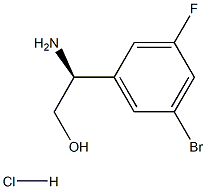 (S)-2-氨基-2-(3-溴-5-氟苯基)乙醇盐酸盐 结构式