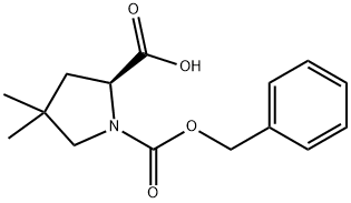 (S)-1-Cbz-4,4-dimethyl-pyrrolidine-2-carboxylic acid 结构式