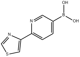 (6-(噻唑-4-基)吡啶-3-基)硼酸 结构式