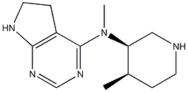 N-methyl-N-((3R,4R)-4-methylpiperidin-3-yl)-6,7-dihydro-5H-pyrrolo[2,3-d]pyrimidin-4-amine 结构式