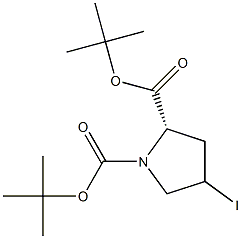 (2S)-二-叔-丁基 4-碘吡咯烷-1,2-二甲酸基酯 结构式