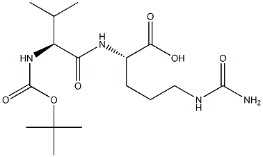 (S)-2-((S)-2-((叔-丁氧羰基)氨基)-3-甲基丁酰氨基)-5-脲基戊酸 结构式