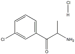 1-(3-氯苯基)-2-氨基-1-丙酮盐酸盐 结构式