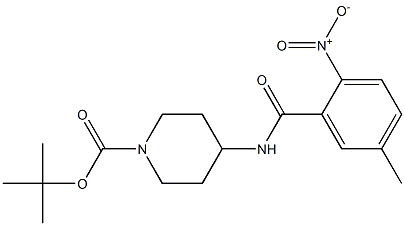 叔-丁基 4-(5-甲基-2-硝基苯甲酰氨基)哌啶-1-甲酸基酯 结构式