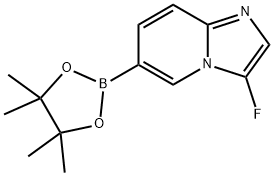 3-FLUORO-6-(4,4,5,5-TETRAMETHYL-1,3,2-DIOXABOROLAN-2-YL)IMIDAZO[1,2-A]PYRIDINE 结构式