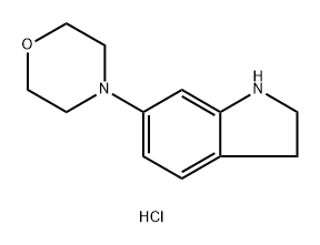 6-(吗啉-4-基)-2,3-二氢-1H-吲哚二盐酸盐 结构式