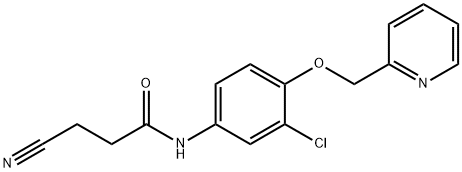 N-(3-氯-4(吡啶-2-甲氧基)苯基)-3-丁氰酰胺 结构式