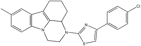 4-(4-chlorophenyl)-2-(8-methyl-3a,4,5,6-tetrahydro-1H-pyrazino[3,2,1-jk]carbazol-3(2H)-yl)thiazole 结构式