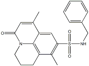 N-benzyl-7,10-dimethyl-5-oxo-1,2,3,5-tetrahydropyrido[3,2,1-ij]quinoline-9-sulfonamide 结构式