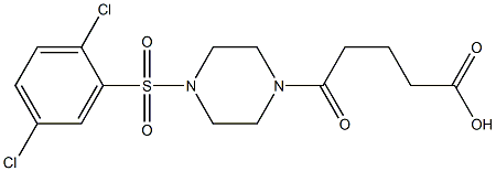 5-(4-((2,5-dichlorophenyl)sulfonyl)piperazin-1-yl)-5-oxopentanoic acid 结构式