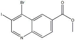 4-Bromo-3-iodo-quinoline-6-carboxylic acid methyl ester 结构式