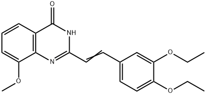 4(3H)-Quinazolinone,  2-(3,4-diethoxystyryl)-8-methoxy-  (6CI) 结构式