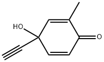 2,5-Cyclohexadien-1-one, 4-ethynyl-4-hydroxy-2-methyl- (6CI) 结构式