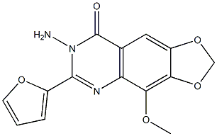 1,3-Dioxolo[4,5-g]quinazolin-8(7H)-one,  7-amino-6-(2-furyl)-4-methoxy-  (6CI) 结构式