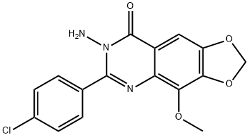 1,3-Dioxolo[4,5-g]quinazolin-8(7H)-one,  7-amino-6-(p-chlorophenyl)-4-methoxy-  (6CI) 结构式