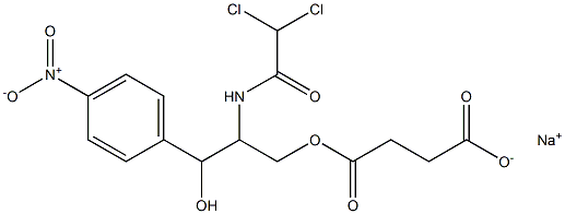 Succinic acid, 2-(2,2-dichloroacetamido)-3-hydroxy-3-(p-nitrophenyl)propyl ester, sodium salt (6CI) 结构式