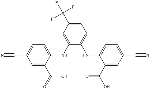 Benzoic  acid,  2,2-[[4-(trifluoromethyl)-1,2-phenylene]diimino]bis[5-cyano-  (9CI) 结构式