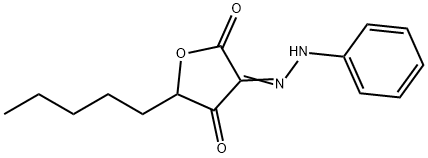 Decanoic  acid,  4-hydroxy-2,3-dioxo-,  -gamma--lactone,  2-phenylhydrazone  (5CI) 结构式