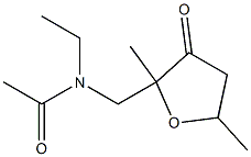 Acetamide, N-ethyl-N-(tetrahydro-2,5-dimethyl-3-oxofurfuryl)- (5CI) 结构式