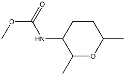 Pyran-3-carbamic  acid,  tetrahydro-2,6-dimethyl-,  methyl  ester  (4CI) 结构式