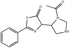 2-Oxazolin-5-one,  4-(3-acetyl-4-imidazolidinyl)-2-phenyl-  (5CI) 结构式