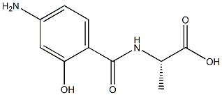 Alanine,  N-(4-aminosalicyloyl)-,  DL-  (5CI) 结构式