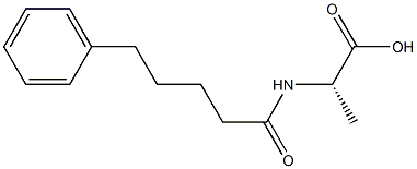 Alanine,  N-(5-phenylvaleryl)-,  DL-  (5CI) 结构式
