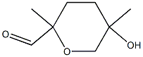 Pyran-2-carboxaldehyde, tetrahydro-5-hydroxy-2,5-dimethyl- (6CI) 结构式