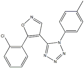 5-[5-(2-chlorophenyl)-4-isoxazolyl]-1-(4-methylphenyl)-1H-tetraazole 结构式