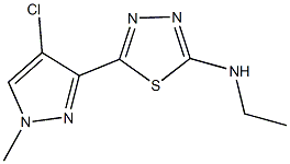 N-[5-(4-chloro-1-methyl-1H-pyrazol-3-yl)-1,3,4-thiadiazol-2-yl]-N-ethylamine 结构式